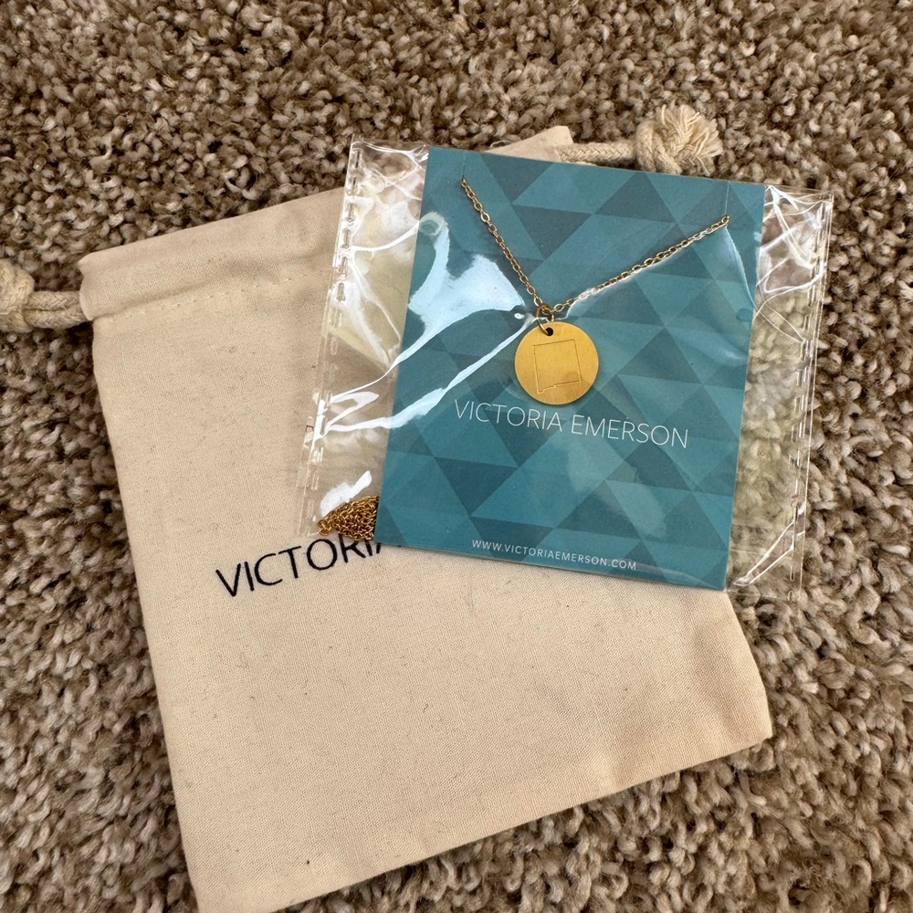 Victoria Emerson Gold State Charm Necklace